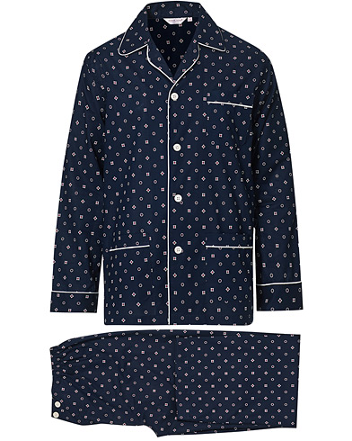 Loungewear |  Printed Cotton Pyjama Set Navy