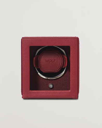 Herr | Klock- & smyckesetuin | WOLF | Cub Single Winder With Cover Bordeaux