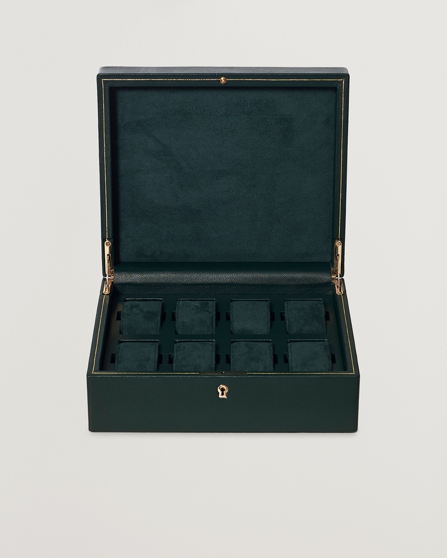 WOLF British Racing Green 8 Piece Watch Box – Grön