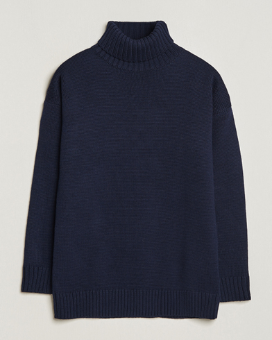Herr | Gloverall | Gloverall | Submariner Chunky Wool Roll Neck Navy