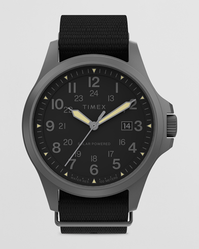 Herr | Textilstrap | Timex | Field Post Solar Watch 41mm Black Dial