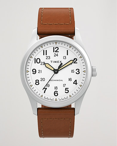 Herr | Läderarmband | Timex | Field Post Mechanical Watch 38mm White Dial