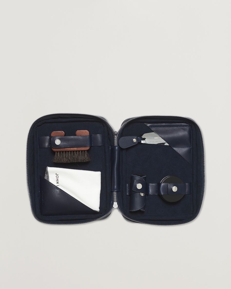 Herr | Skovårdskit | John Lobb | Shoe Care Travel Case Navy