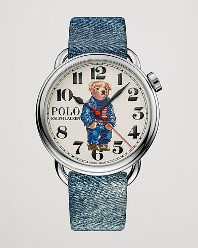 Herr | Fine watches | Polo Ralph Lauren | 42mm Automatic Denim Flag Bear Steel With White Dial