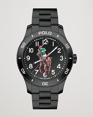 Herr | Stållänk | Polo Ralph Lauren | 42mm Automatic Pony Player  Black Dial