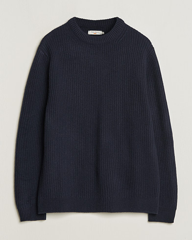 Herr |  | Nudie Jeans | August Wool Rib Knitted Sweater Navy