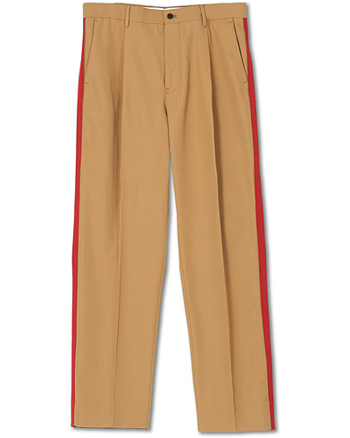 Flanellbyxor |  Dropper Stripe Twill Wool Pants Tiger Brown