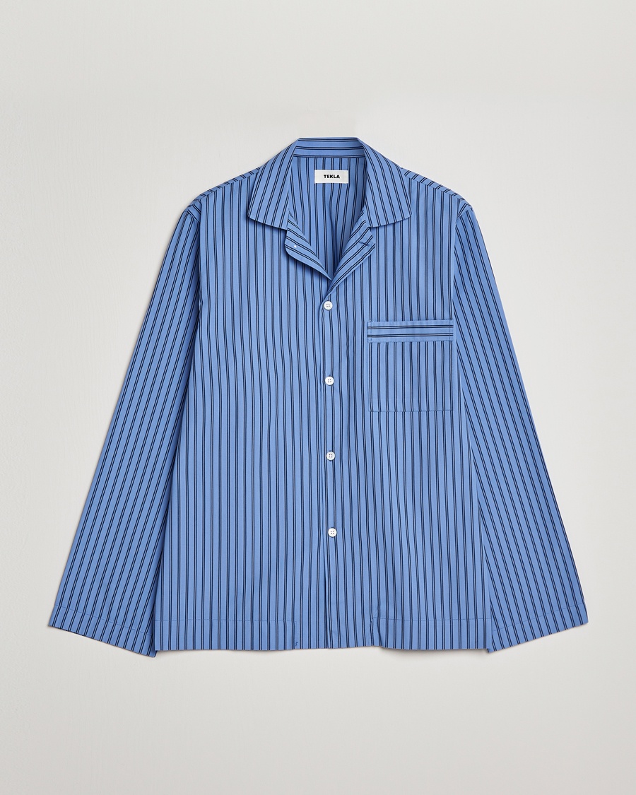 Herr | | Tekla | Poplin Pyjama Shirt Boro Stripes