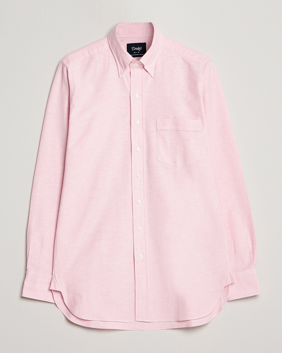 Herr | | Drake's | Button Down Oxford Shirt Pink