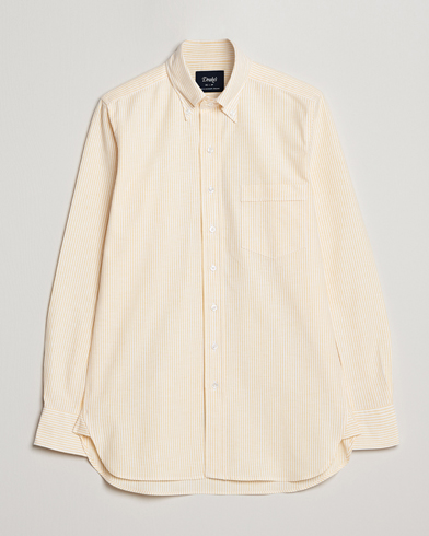Herr | Drake's | Drake's | Striped Button Down Oxford Shirt White/Yellow