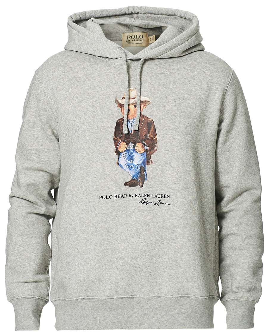 Herr | Gamla produktbilder | Polo Ralph Lauren | Printed Western Bear Fleece Hoodie Andover Heather