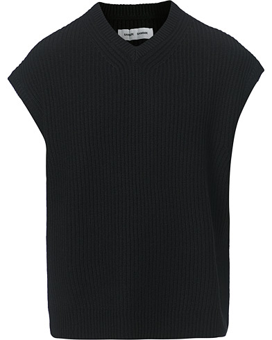 Väst |  Anders Knitted Wool Vest Black
