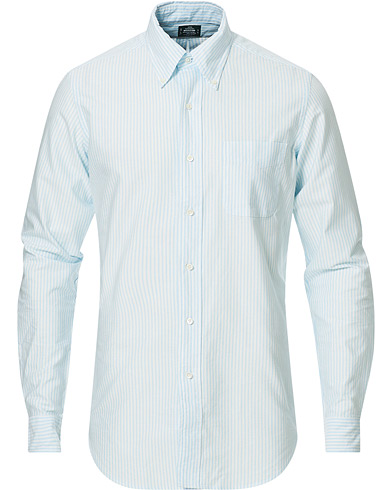 Herr | Oxfordskjortor | Kamakura Shirts | Slim Fit Oxford BD Sport Shirt Light Blue Stripe