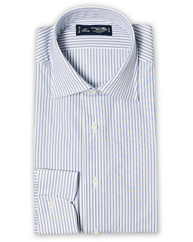 Herr | Formella | Kamakura Shirts | Slim Fit Broadcloth Shirt White/Blue