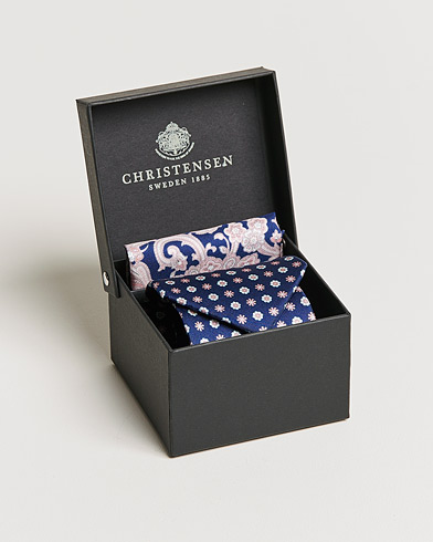 Herr | Slips | Amanda Christensen | Box Set Silk Twill 8cm Tie With Pocket Square Navy