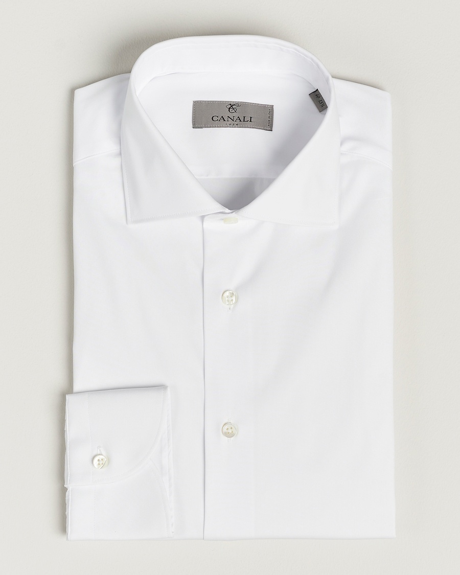 Herr | | Canali | Slim Fit Cotton/Stretch Shirt White