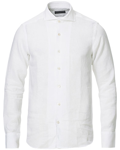 Businesskjortor |  Slim Fit Linen Shirt White