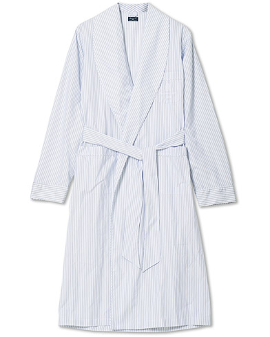 Herr | Pyjamas Och Morgonrock | Finamore Napoli | Striped Popeline Robe White/Blue