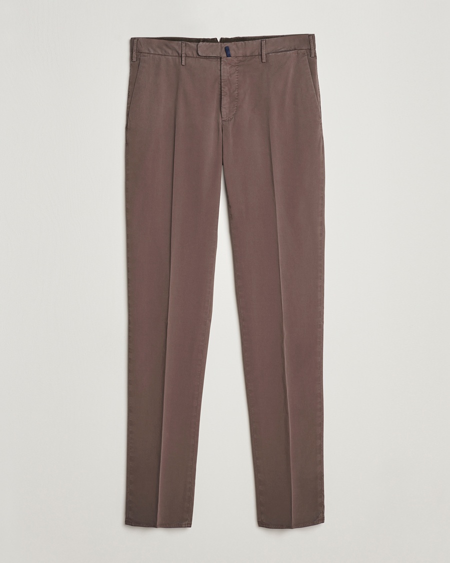 Herr | | Incotex | Slim Fit Comfort Chinos Dark Brown
