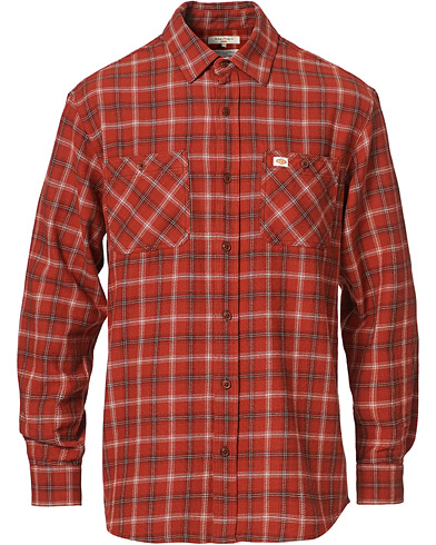 Herr | Flanellskjortor | Nudie Jeans | Filip Lumber Light Flannel Shirt Poppy Red