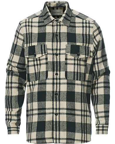 Flanellskjortor |  Cardiff Checked Flannel Shirt Off White/Seaweed