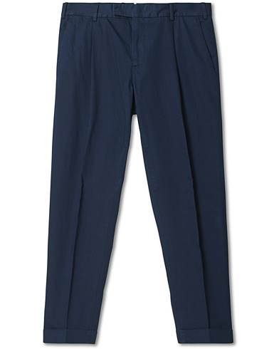 Linnebyxor |  Slim Fit Comfort Linen Trousers Dark Blue