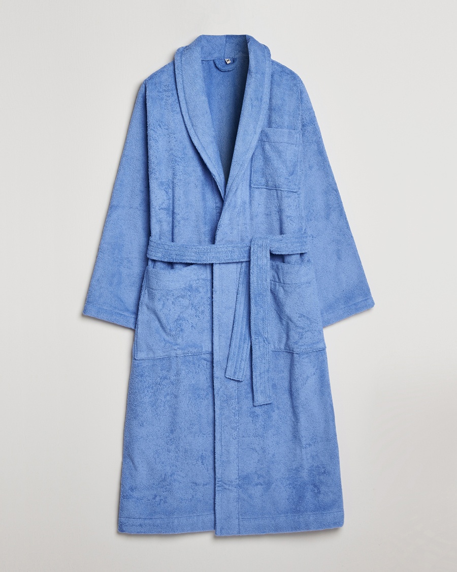 Tekla Organic Terry Classic Bathrobe Clear Blue – Blå