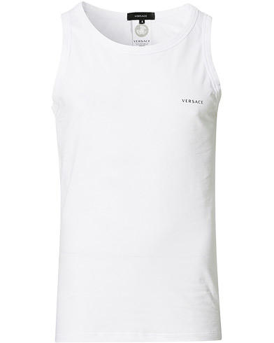 Herr | Linne | Versace | Logo Tank Top White