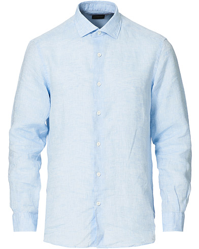 Herr |  | Ermenegildo Zegna | Slim Fit Linen Shirt Light Blue