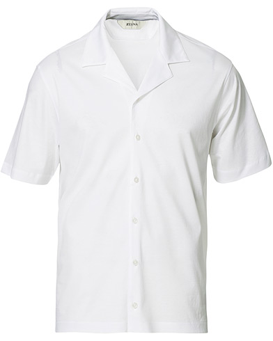 Kortärmade skjortor |  Soft Jersey Camp Shirt White