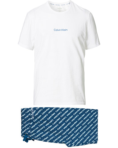 Herr | Pyjamasset | Calvin Klein | Short Pyjama Set White/Navy