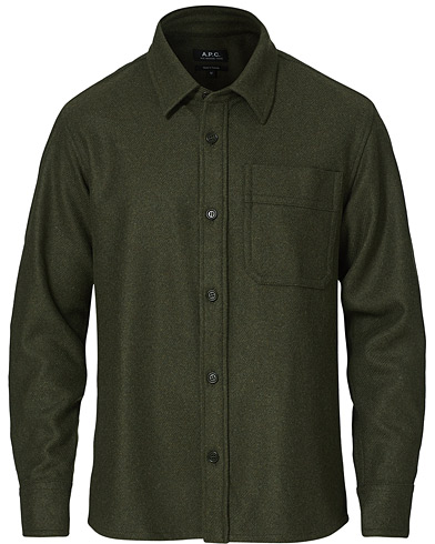 Herr | Skjortjackor | A.P.C. | Basile Wool Shirt Jacket Olive