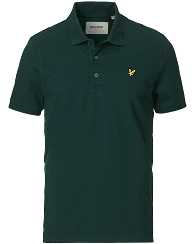 Herr | Svar på sökning | Lyle & Scott | Plain Organic Cotton Pique Polo Shirt Dark Green