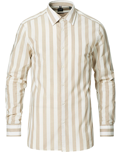 Herr | Casualskjortor | BOSS | Tailored Hays Slim Fit Blockstripe Shirt Beige/White