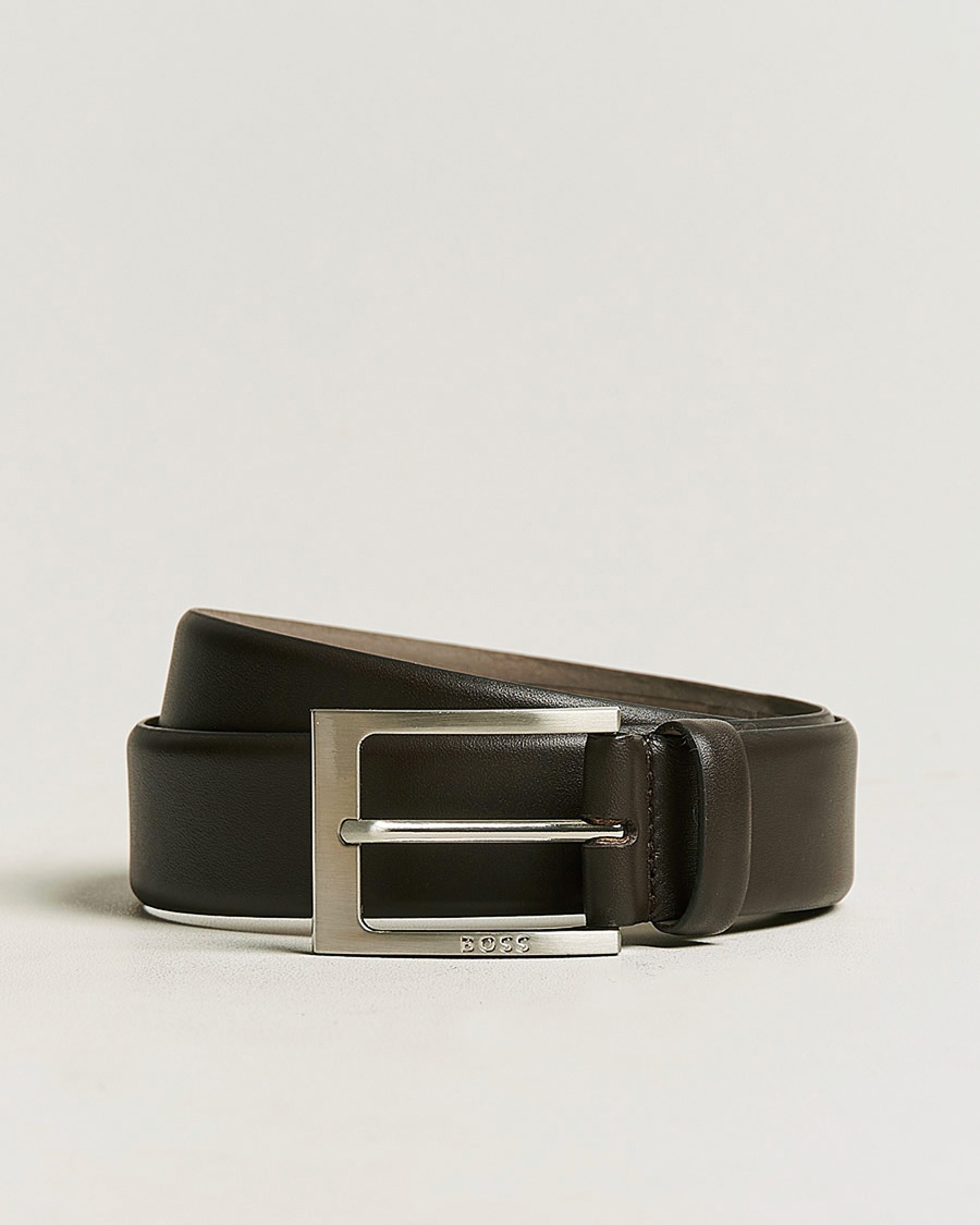 Herr | Kostym Bröllop | BOSS BLACK | Barnabie Leather Belt 3,5 cm Dark Brown