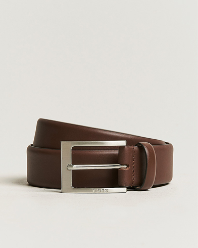 Herr | Släta bälten | BOSS | Barnabie Leather Belt 3,5 cm Medium Brown