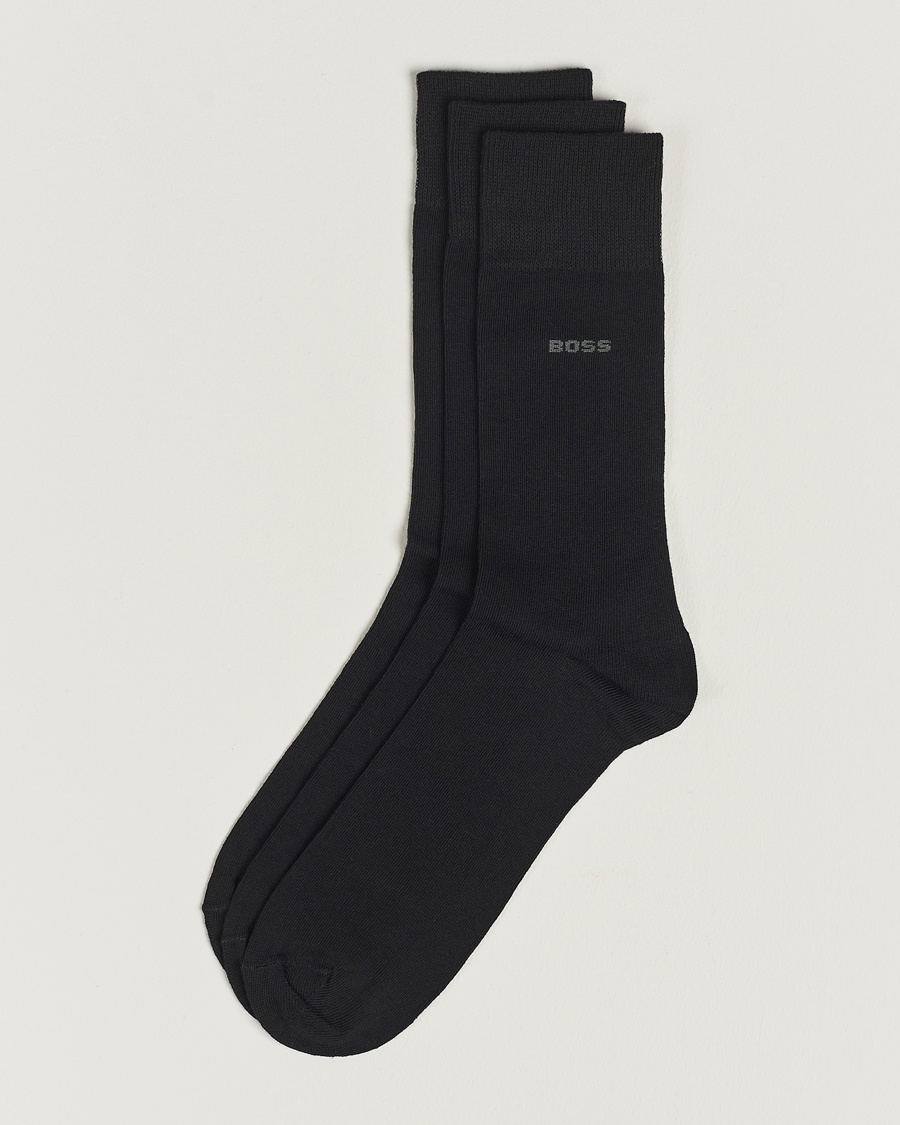 BOSS BLACK 3-Pack RS Uni Socks Black – Svart