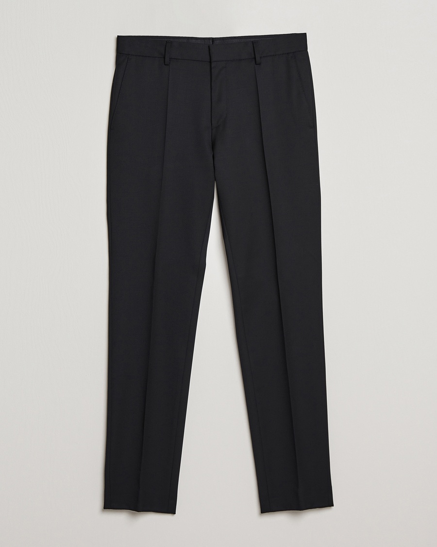 BOSS BLACK Genius Slim Fit Wool Trousers Black – Svart