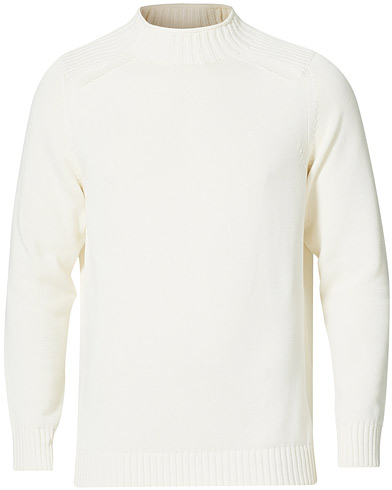 Stickade tröjor |  Cotton Mock Neck Sweater White
