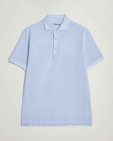 Herr | Stenströms | Stenströms | Pigment Dyed Cotton Polo Shirt Light Blue