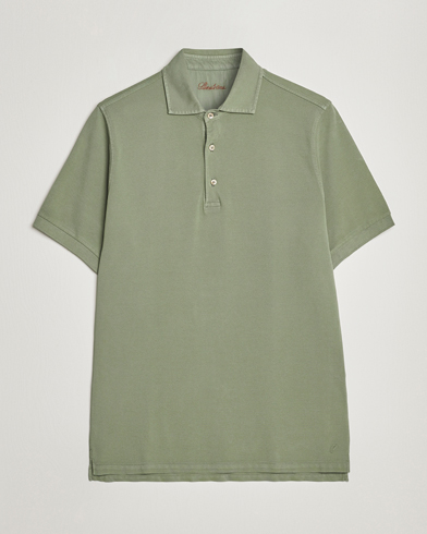 Herr | Stenströms | Stenströms | Pigment Dyed Cotton Polo Shirt Green