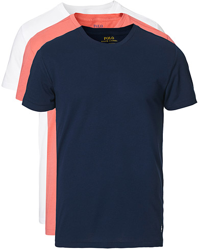 Kortärmade t-shirts |  3-Pack Crew Neck Tee Navy/White/Amalfi Red