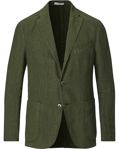 Herr | Linnekavajer | Boglioli | K Jacket Linen Blazer Dark Green