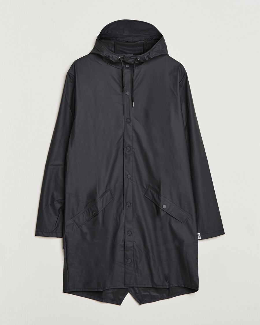 RAINS Long Jacket Black – Svart