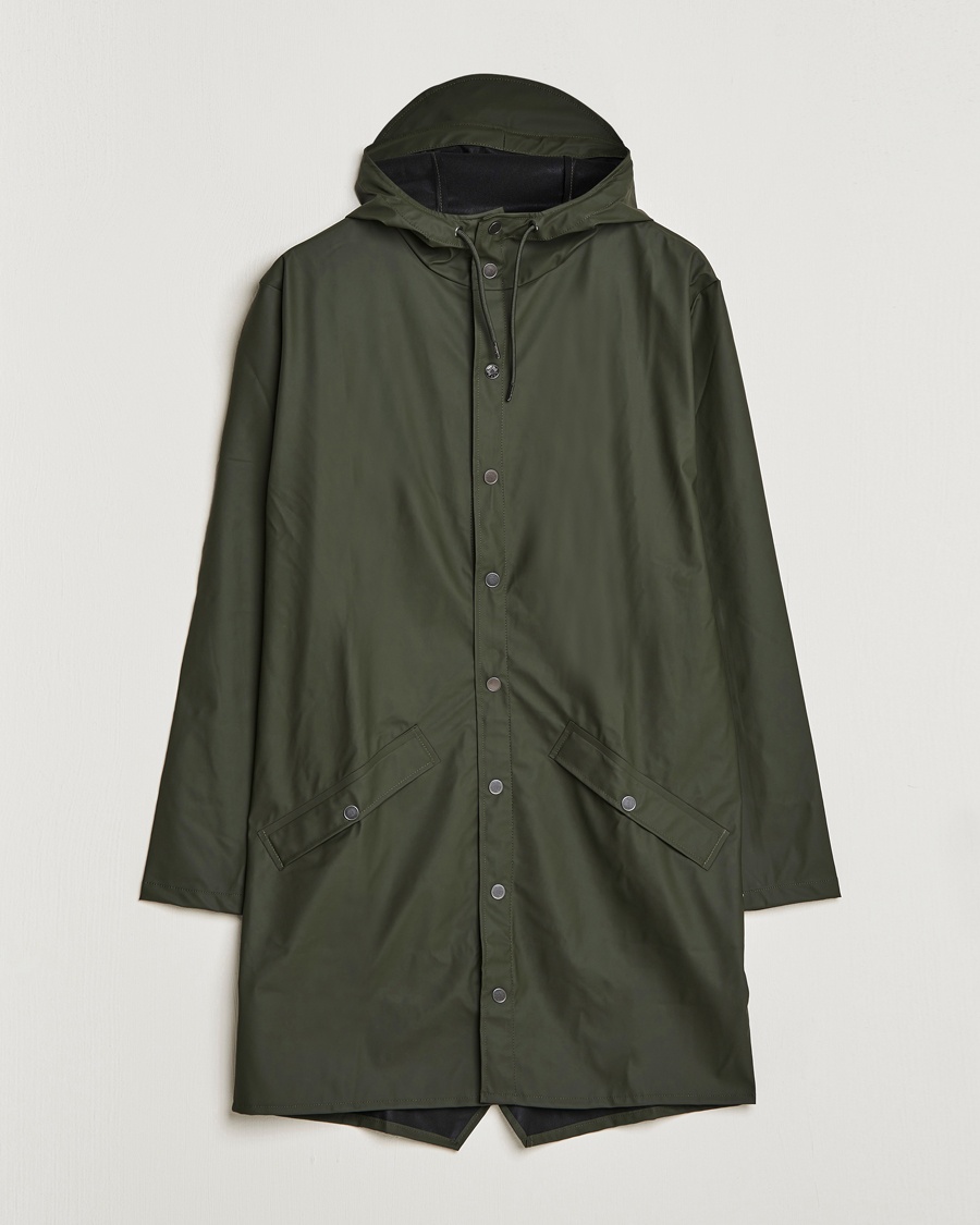 RAINS Long Jacket Green – Grön
