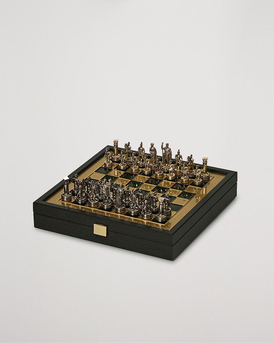 Manopoulos Greek Roman Period Chess Set Green – Grön