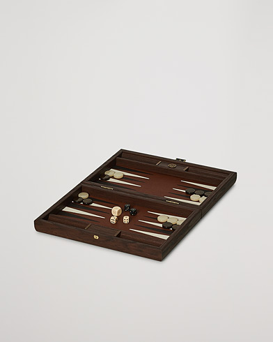 Herr | Spel & fritid | Manopoulos | Small Leatherette Backgammon Set Caramel Brown
