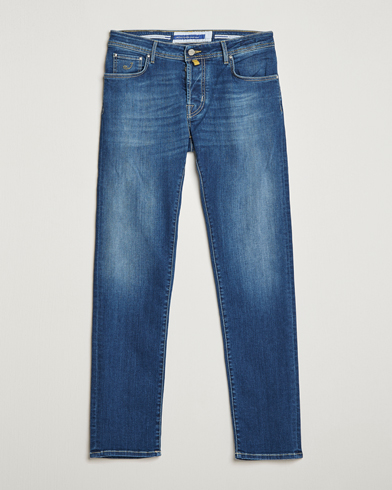 Herr | Blå jeans | Jacob Cohën | Nick 622 Slim Fit Stretch Jeans Stone Wash