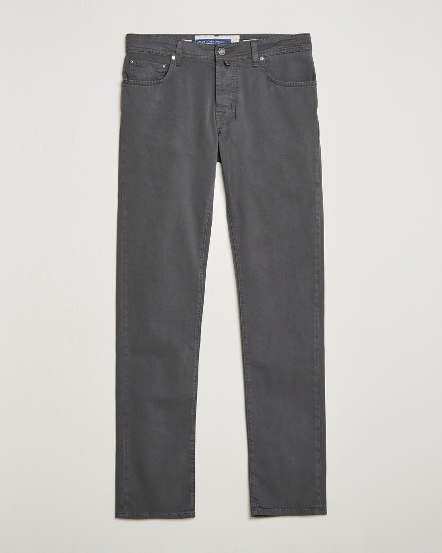 Herr | | Jacob Cohën | Bard Garment Dyed Gabardine Trousers Grey