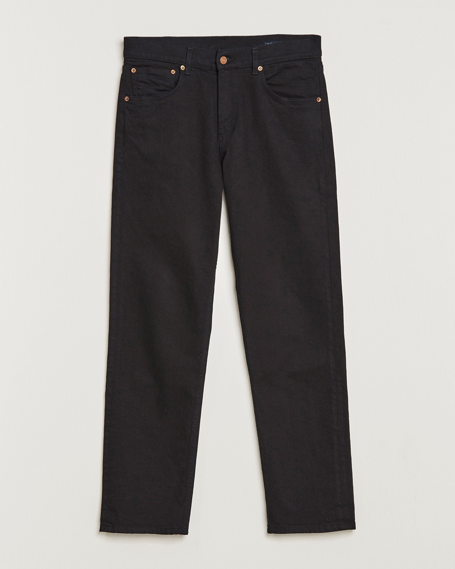 Herr | | Oscar Jacobson | Johan Straight Fit Cotton Stretch Jeans Black